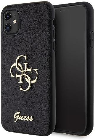 Guess GUHCN61HG4SGK Hülle für iPhone 11 / Xr 6.1 Schwarz hardcase Glitter Script Big 4G