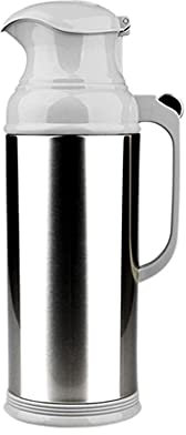 Hervidor de agua con gran capacidad, carcasa de acero inoxidable, antioxidante, antiescaldado, café, bebida, termo blanco de 2 litros (color: blanco) Commemoration Day