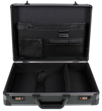 AR BRAND EST. 2021 Aluminium Briefcase Business Office Travel Work Laptop Attaché Bag (Black)