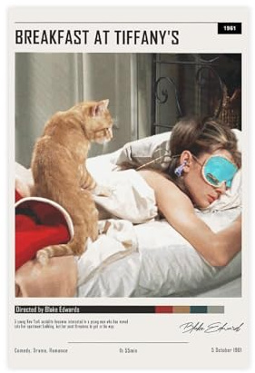 OffsuM Audrey Breakfast at Tiffany's Hepburn Poster (6) Blechschild Vintage Metall Pub Club Cafe Bar Home Wandkunst Dekoration Poster Retro 30 x 45 cm