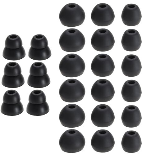 eMagTech 24pcs Replacement Earbuds Tips Soft Silicone Materials Ear Tips 4mm Compatible with BeatsX Urbeats Earphones, Black