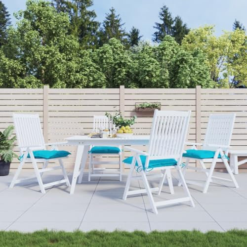 ZQQLVOO Sitzkissen und hohe Rückenlehne wasserdichte weiche Kissen mit Rückenlehnen Stuhlkissen 4 STK. Türkis 50x50x7 cm Oxford-Gewebe