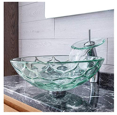 Badezimmer-Waschtischgefäße, Waschbecken, Aufsatzwaschbecken, rund, über der Theke, gehärtetes Glas, Badezimmergefäß, Waschtisch, Waschbecken, Toilettenbecken, Waschschüssel-Kombination