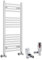 Warmehaus Contemporary Straight Heated Bathroom Towel Rail Radiator Rad 900 x 450mm White - with Angled TRV & Lockshield