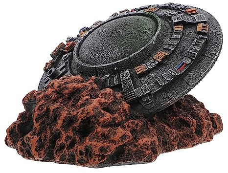 minkissy Aquarium Landschaftsbau Ornamente Aquarium Ruinen Decoraciones para Salas De Casa Ruinen Dekorationen Home Decor Ornament en Kleine Fische UFO Harz