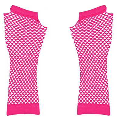 Bekleidung fingerloses Handgelenk Frauen Mädchen Mesh-Netzhandschuhe Handschuhe elastische Polyamon-Handschuhe Handschuhe Schwarz (Pink, One Size)