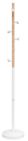 vidaXL Porte-manteau, Porte-vêtements sur Pied, Cintre avec Patère, Portant à Vêtements Couloir Salon Chambre, Moderne, Blanc 177 cm Fer Enduit de Poudre