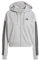 adidas Femme Essentials 3-Stripes French Terry Full Zip Hoodie, Medium Grey Heather/Black, XXL