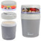 Bugucat -Tazza per muesli 2 in 1, yogurt to go, 150 ml + 500 ml, a prova di perdite, contenitore per il pranzo con cucchiaio, per frutta o insalata, da viaggio, adatta per porridge, colore grigio