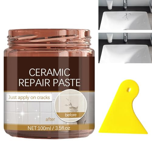Pasta Ripara Graffi Ceramica,Pasta Ripara Piastrelle,Ripara Crepe Nelle Piastrelle di Ceramica,Riparazione Di Piccoli Fori Ad Alta Resistenza,100ml Pasta Ripara Piastrelle