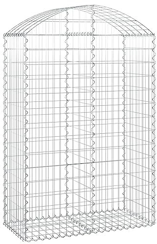 SDWEHO7 Gabione Hochbogen Gabionenwand Steinzaun Steinkorb Drahtkorb Gabionenkörb Gabionen Zaun Säulengabione Steingabionen Gabionensteine, 100x50x140/160 cm Verzinktes Eisen