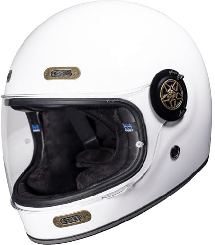 Black Orbit Motorcycle Helmet XL Gloss White
