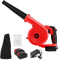 Soffiatore per Foglie senza fil, Soffiatore per Foglie compatibile con Makita Batteria 18V, Soffiatore per Foglie, per Rimuovere Foglie, Fango, Neve, Polvere Auto (Due Batterie-Rosso)