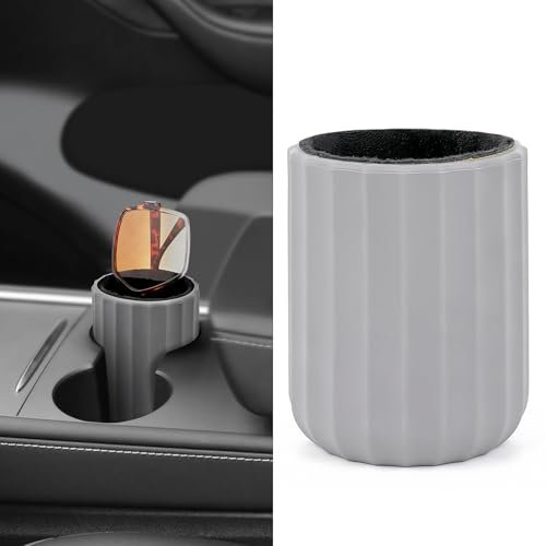 Porte-gobelet de Voiture Compatible avec Les Lunettes de Soleil Extra Larges, Support de Lunettes de Soleil en Silicone doublé en Peluche, accès Facile à la Tasse de Rangement, Protection Contre Les