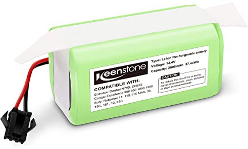Replacement Battery for Ecovacs Deebot N79 N79S DN622, 14.4V 2600mAh Li-Ion Battery Compatible with Tesvor 500 Eufy RoboVac 11, 11S Plus, 11S MAX 30, 30C Max 12 15C MAX 15T 35C