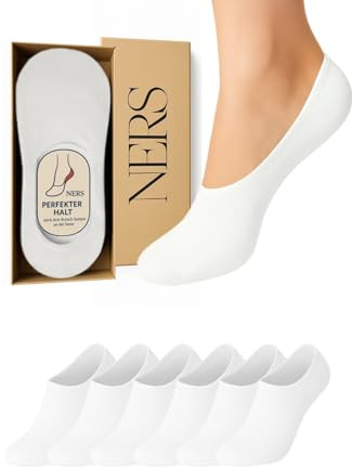 NERS Füßlinge Bambus 10 Paar in Geschenkbox – Unsichtbare No Show Sneaker Socken für Damen & Herren – Rutschfest mit Silikon, Ohne Naht
