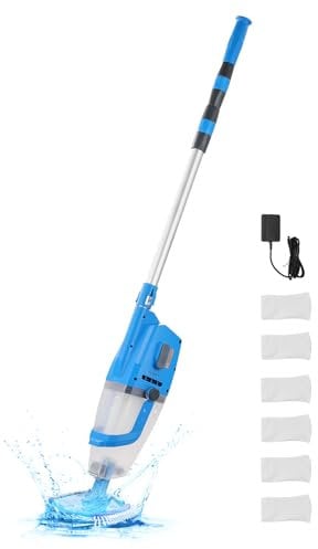 VEVOR Aspirateur de Piscine, 100 L/Min, Nettoyeur Manuel sans Fil avec rallonges, Nettoyage en Profondeur et Aspiration puissante, Rechargeable, 1 Heure d'autonomie, pour Piscine Hors Sol et creusée