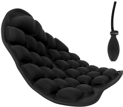 lasuroa Aufblasbares Sitzkissen für Flugreisen, Bequemes Tragbares 3D Luftzellenkissen mit Manueller Pumpe für Autositzpolster Bürostuhl und Campingmatte