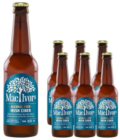Mac Ivors Alcohol Free Irish Cider, 330ml Bottle | 6 Pack | 0.5% ABV |