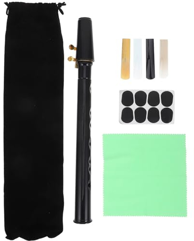 Toyvian Mini Saxophone Portable en Résine Abs Anche en Bambou et Résine Petit Instrument à Vent pour Débutants Adultes Usage Éducatif et Jeu Kit Complet 2 Anches Bambou et 8 Tampons