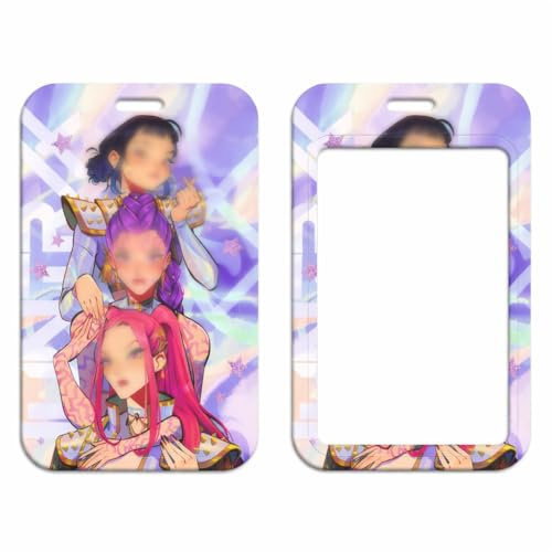 Porte Carte Tour de Cou Anime Chasseur de Démons – Badge Holder avec Lanière Réglable – Étui Carte Transparent Sécurisé – Accessoire Cosplay École Bureau Convention