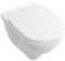 Villeroy & Boch Wand-WC spülrandlos O.novo 5660R001 mit extra Toilettendeckel, Weiß, mit DirectFlush & AQUAREDUCT Toilette ohne Spülrand wassersparend, Komplettset, Klo mit Toilettensitz, 04783 8
