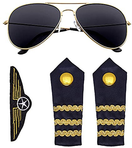 W WIDMANN MILANO Party Fashion - Verkleidungsset Beruf, Job, Sonnenbrille, Schulerklappe, Abzeichen, Accessoire, Karneval