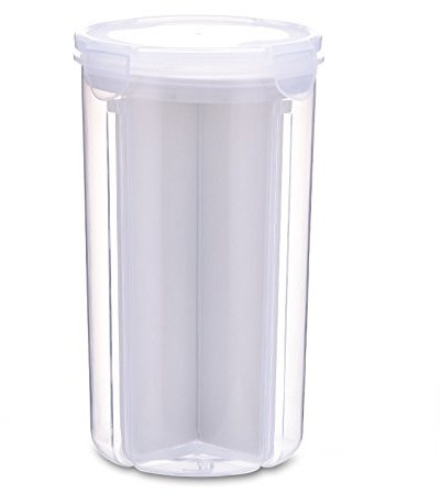 Botellas de plástico transparente de doble capa multifuncionales con cierre giratorio para conservar alimentos y alimentos C111