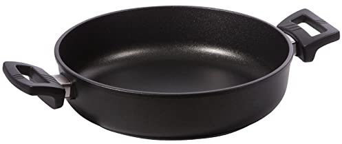 Eurolux Guss-Kasserolle Ø 28 cm - flache runde Universal Bratenkasserolle - 4.0 Liter - mit Antihaft-Beschichtung - ohne Stiel - ohne Induktion - Made in Germany