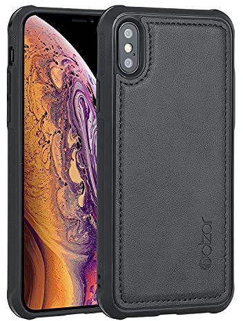 Molzar MAG Series for iPhone Xs and iPhone X Case, Built-in Metal Plate for Magnetic Mount, Works with Qi-certified Chargers, Compatible with iPhone Xs/X, Black