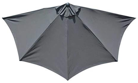 Parasol droit 1/2 - Longueur 300 cm - Toile grise - Aluminium Proloisirs
