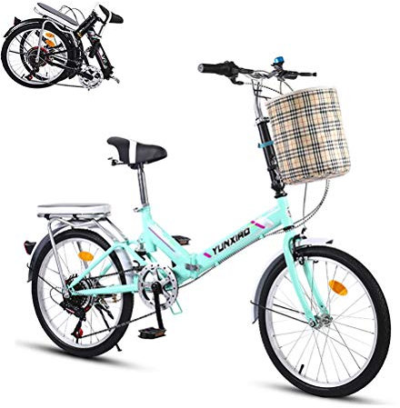 MTTKTTBD Faltrad Klapprad,20 Zoll 7 Gang Fahrrad Klappfahrrad mit Quick-Fold-System,Folding City Bike mit V-Bremse