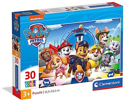 Clementoni 20263 Supercolor Paw Patrol – Puzzle 30 Teile ab 3 Jahren, buntes Kinderpuzzle mit besonderer Leuchtkraft & Farbintensität, Geschicklichkeitsspiel für Kinder, Mehrfarbig, One Size