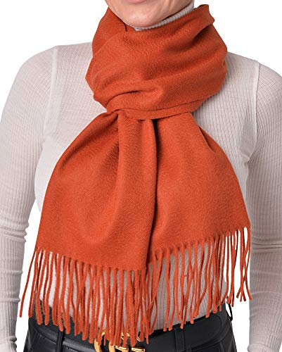 Pari De Luxe Weicher & warmer 100% Kaschmir Schal in Rot - Hochwertiger & edler Cashmere Schal 100% für Damen & Herren XXL - 35X200 cm - Zeitlos und Klassisch