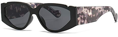 ADEWU Mode Sonnenbrille Vintage irregulär Punk Breite Tempel Brille mit UV Schutz für Damen Herren
