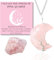 HALUKAKAH Cristalli Pietre Collana Donne Naturale Rosa Quarzo Cristallo Placcato Platino Ottone Filo Fatto a Mano Avvolgimento Albero della Vita Forma di Luna Pendente 30×40mm con Catena 50cm