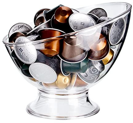 MOLFUJ Porta cialde da caffè, trasparente, in plastica, porta cialde da caffè espresso, per contatore piccolo, contenitore per capsule K, organizer per capsule Vertuo cialde per caffè