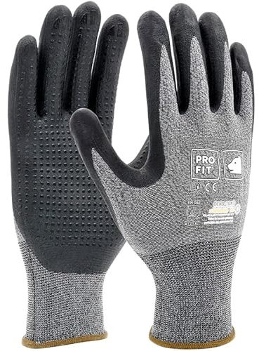 Profit Fitzner 15554-9 HIT Feinstrickhandschuh, mit Punktbenoppung, Nitril, 9 Größe, 288 Stück
