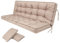 Bjird Bankauflage für Gartenbank, Polsterauflage für Hollywoodschaukel, Gartenschaukelkissen, Sitzkissen und Rückenkissen, gesteppt, inkl. 2 Seitenkissen, 150 x 49 x 56 cm - beige