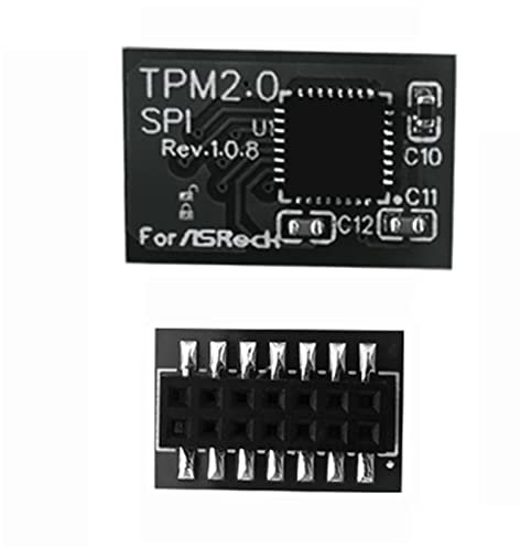 NUHFUFA TPM2.0 Sicherheitsmodul SPI 14 Pin ASROCK (14-1) Pin Motherboards Modul für Asrock TPM2 -SLI -S -SPI Plattform Ersatzteil