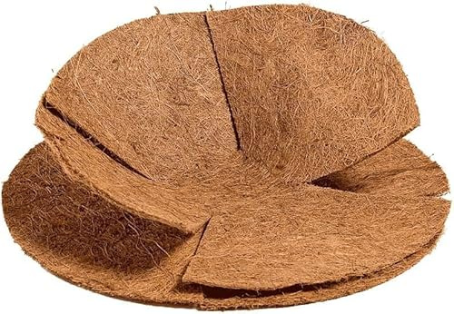 COCO & COIR Flat Basket Liner| 40cm / 16 inches | 3 pack | Flat Coco Fibre Replacement Liner for Plants Wall Baskets (Round)