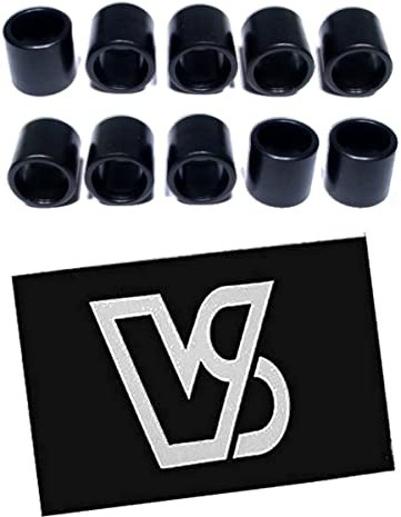 10x Skateboard Spacer Schwarz | 10mm Spacer Set Skate Wheels (10 STK) für Skateboard-, Longboard-, Cruiser Rollen | Vamos Skate Co. + Sticker