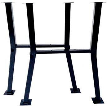 QLS Tischbeine Metall Tischgestell Gartentisch Park Tischfüße aus Stahl Schwarz 2 STK (Lissabon)