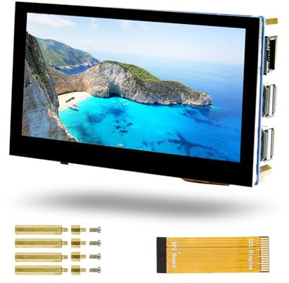 LUCKFOX 4.3inch Capacitive Touchscreen, 60Hz LCD Screen(800 x 480 Pixel) for Raspberry Pi, 160° Wide-Angle Low-Power IPS Screen, with MIPI DSI Interface, Suitable for Various Projects