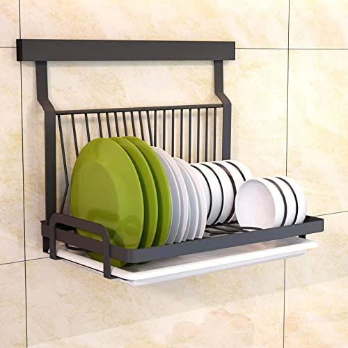 Hengqiyuan Escurridor de Platos Pared de Acero Inoxidable, 40 x 26.5 x 37 cm