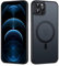 Yoedge Magnétique Coque pour Apple iPhone 12 Pro Max 6,7, Compatible avec MagSafe, Translucide Mat Arrière Anti-Jaune Étui, Ultra Mince Silicone TPU + PC Rigide Antichoc Protection Housse, Noir