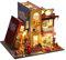CRIOLPO Maison Miniature DIY Kit,Maison de poupée en Bois avec Meubles et lumières LED, kit modèle DIY, idée de Mini Maison créative à l’échelle pour Enfants et Adultes (À l’extérieur du Livre)