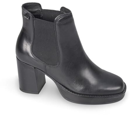 Valleverde Stivaletti Donna V49400 in Pelle Nero modello casual. Una calzatura comoda adatta per tutte le Occasioni. Autunno Inverno. EU 37
