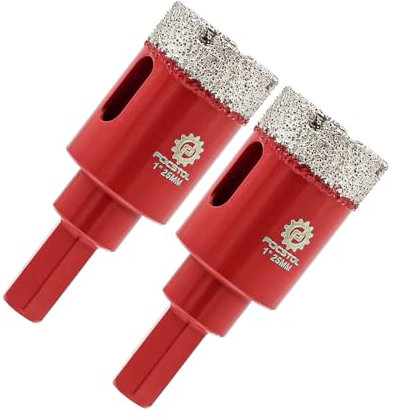 FOCSTOL Foret Diamant Carrelage 25mm - 2 pièces Scie Cloche Diamant avec Tige Hexagonale pour Porcelaine Céramique Carrelage Marbre Granit