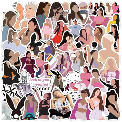 MefoAr 50pcs Singer Aufkleber Pop Star, Musical Vinyl Aufkleber Gepäck Notebook Handy Flasche Auto Wand DIY Wasserdicht Aufkleber Fans Geschenke Kunst Bild (B,50 Pcs)